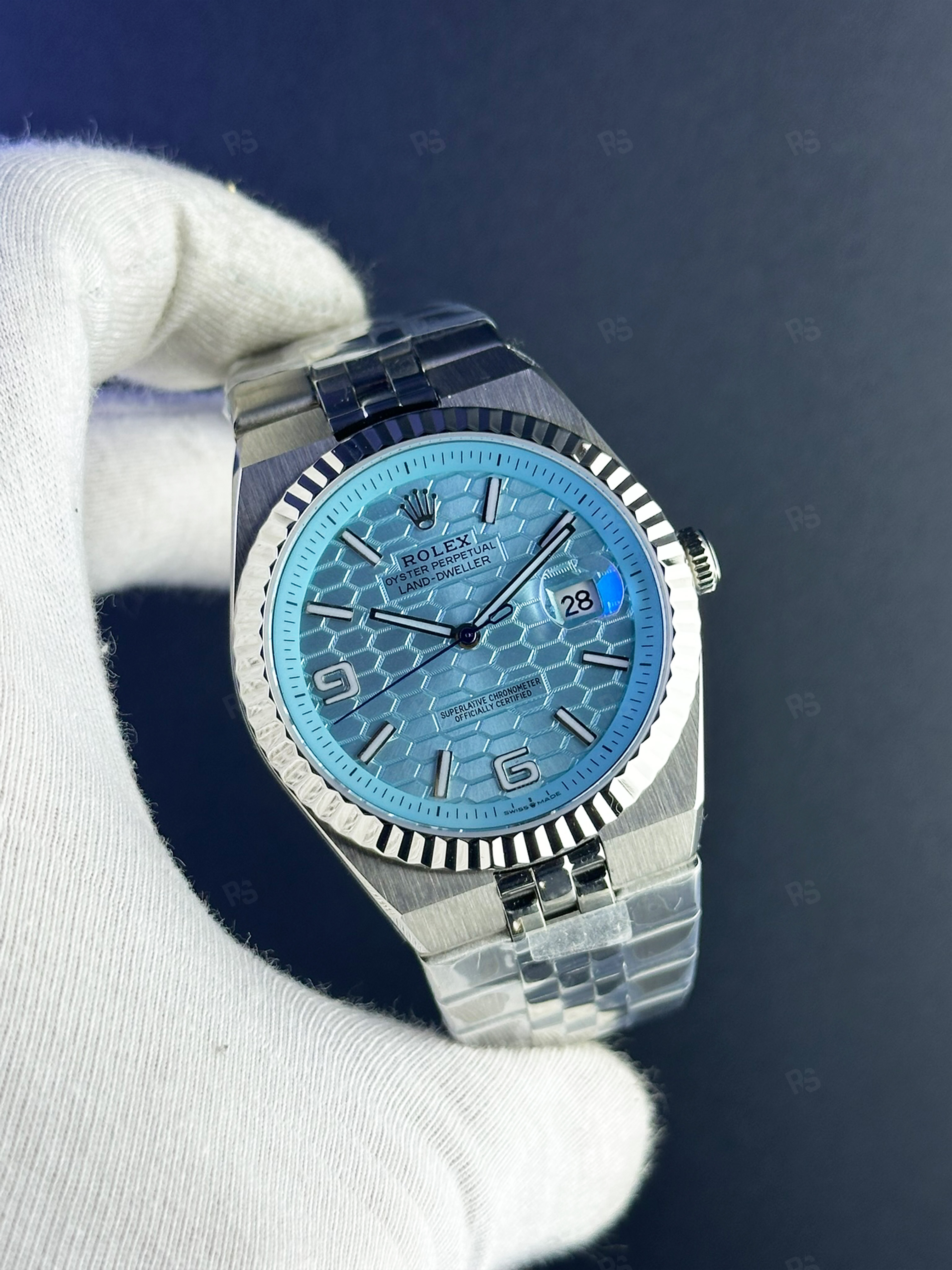 Rolex Land-Dweller Ice Blue Dial Premium Otomatik Saat (3)