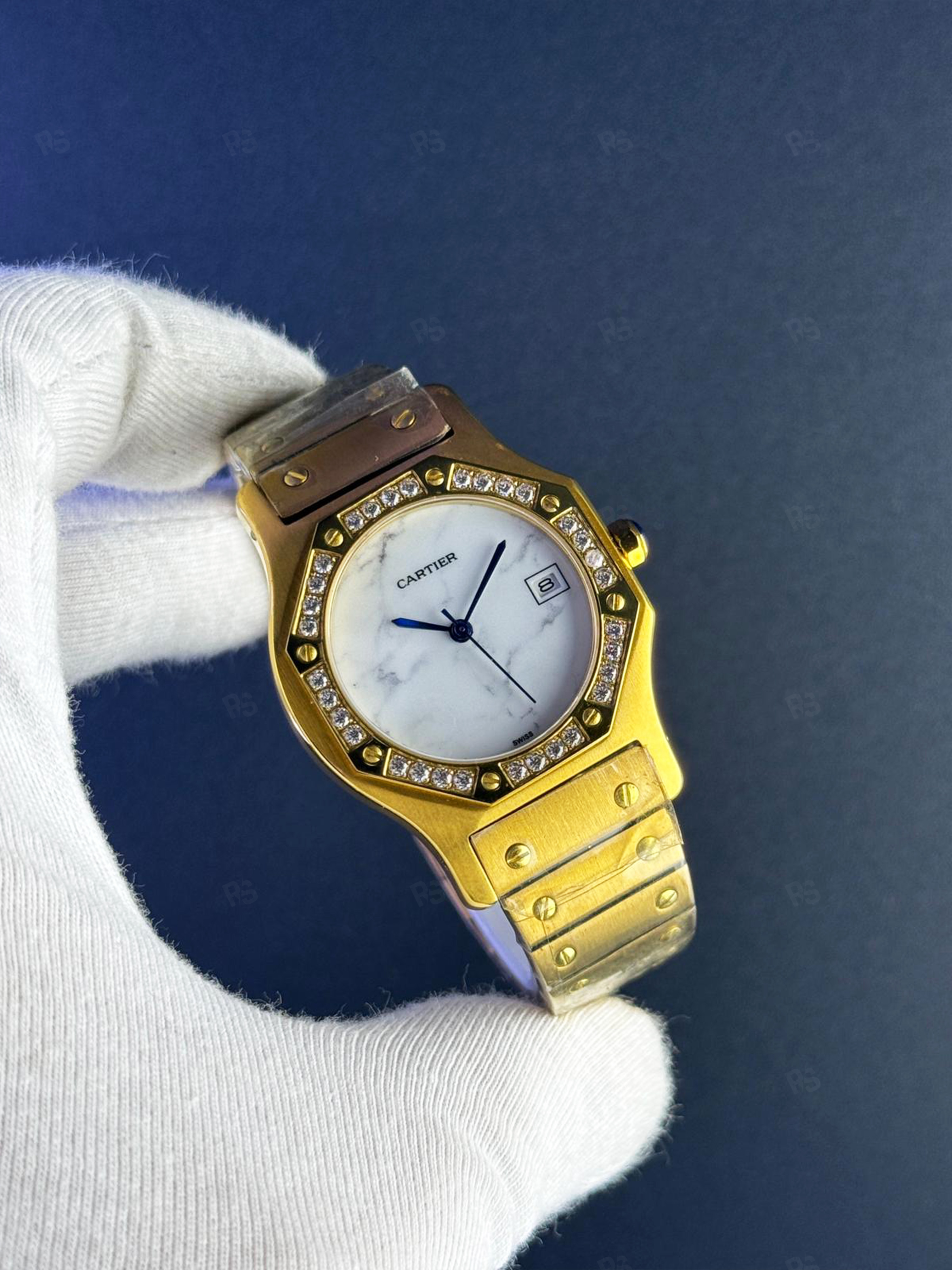 Cartier Santos Galbée Diamond Kadın Quartz A+ Premium (3)