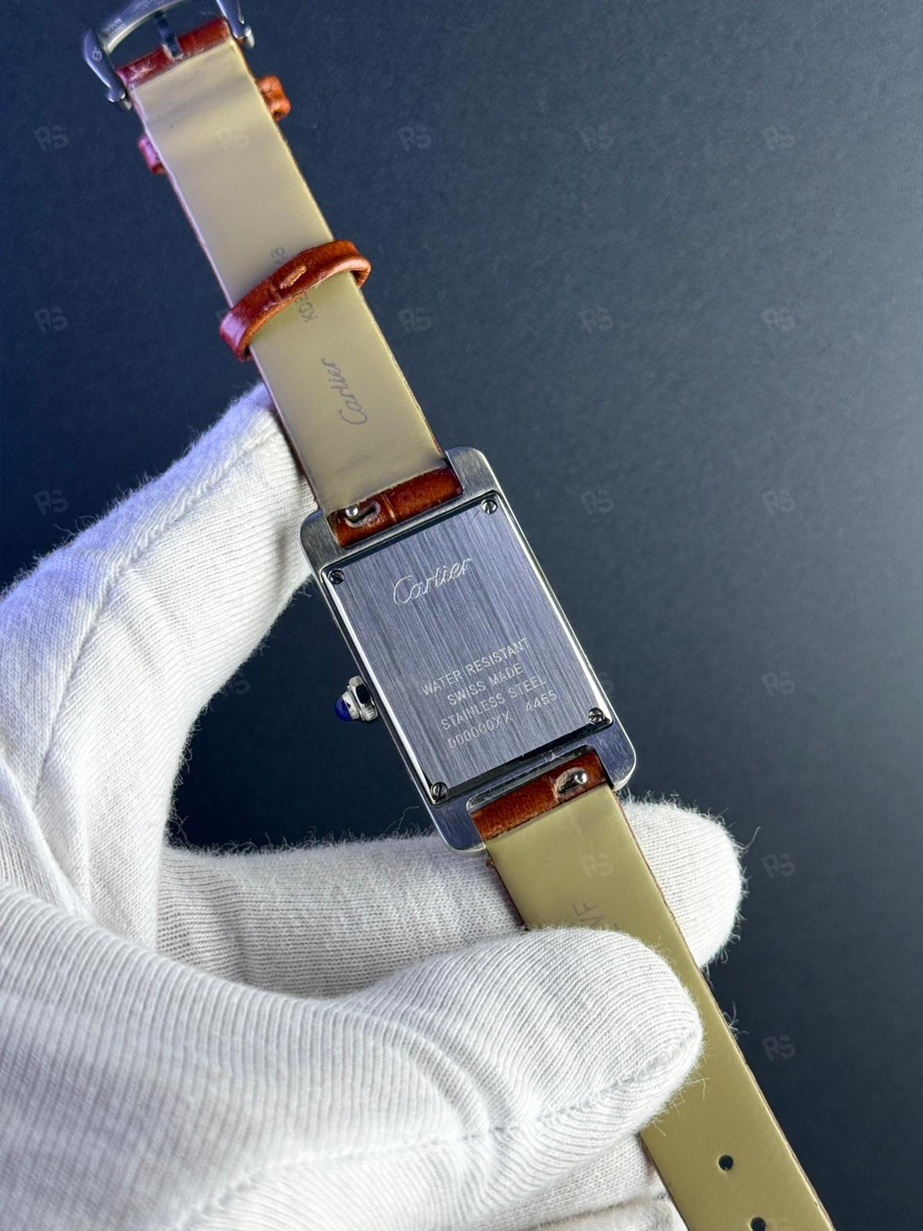 Cartier Tank Américaine Kadın Quartz Kahverengi Deri A+ (3)