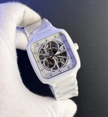 Rado Skeleton Beyaz Seramik Otomatik Saat – Şeffaf Mekanizma (Erkek)