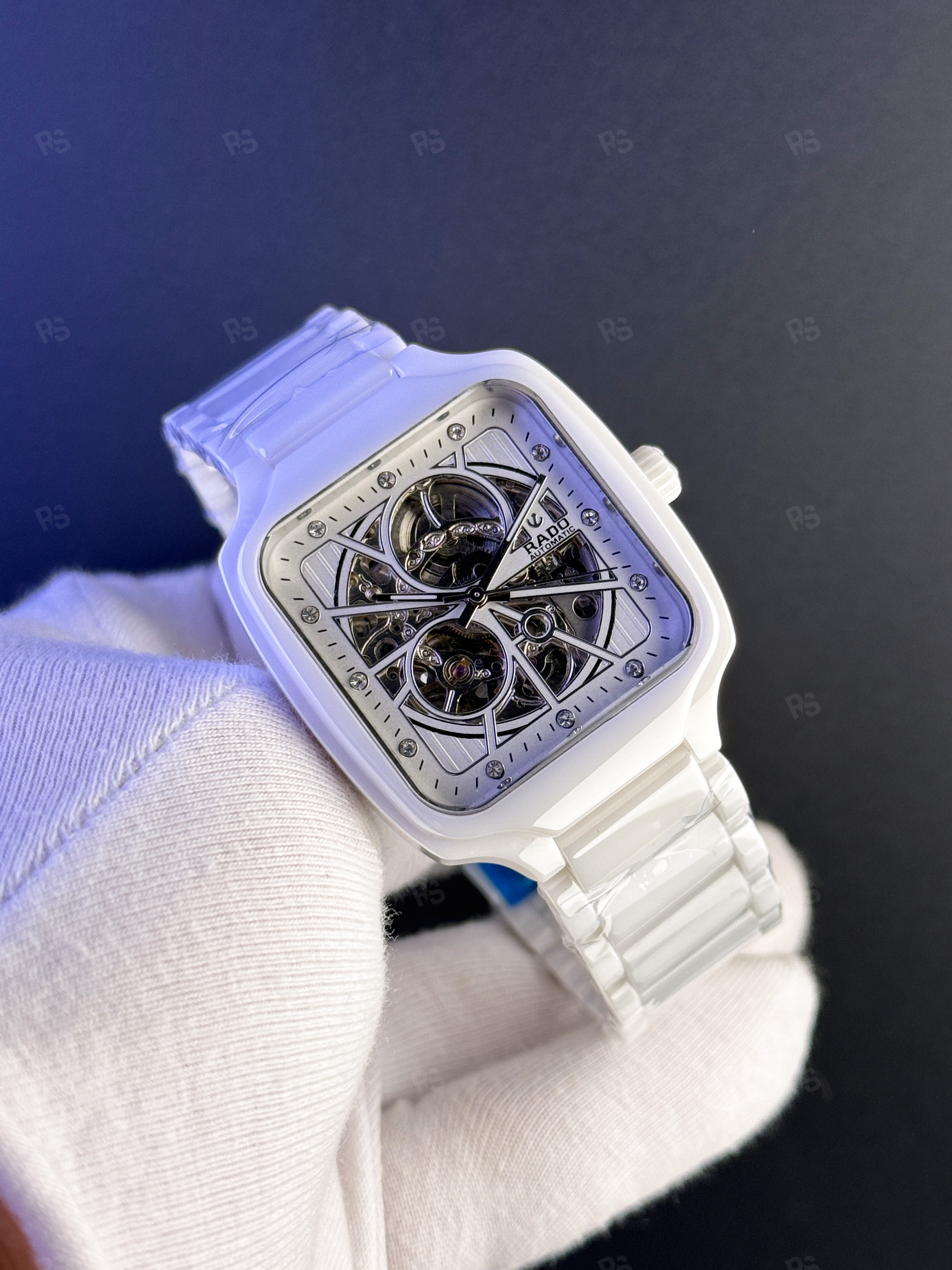 Rado Skeleton Beyaz Seramik Otomatik Saat – Şeffaf Mekanizma (Erkek) (3)