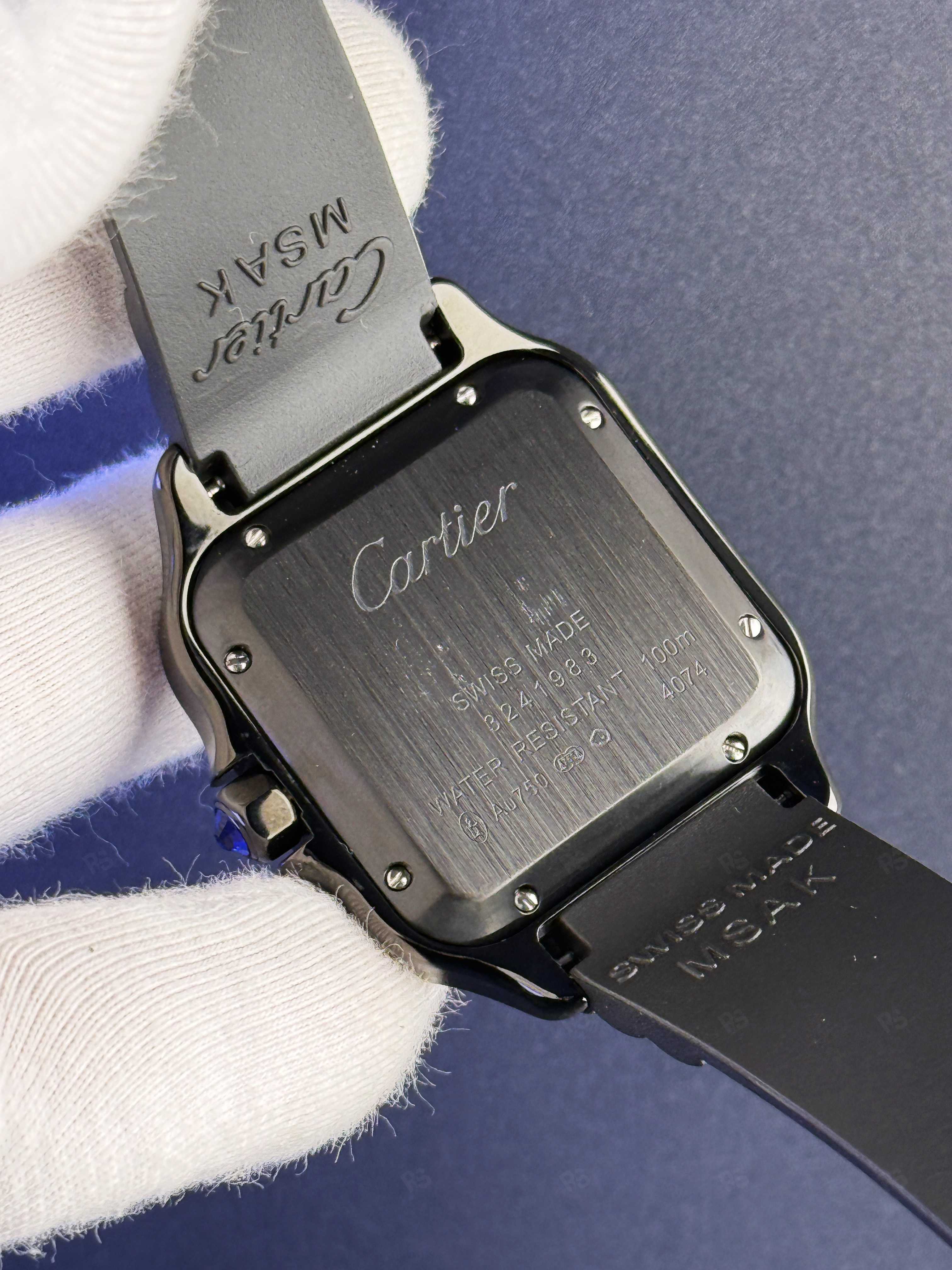 Cartier Santos de Cartier Erkek Saati 42mm Siyah Kadran – Yüksek Kaliteli Replika, 316L Çelik-Siyah Kordon (2)