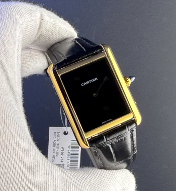 Cartier Tank 32 mm Erkek Kol Saati Gold Kasa | Pilli Quartz | Klasik Tasarım