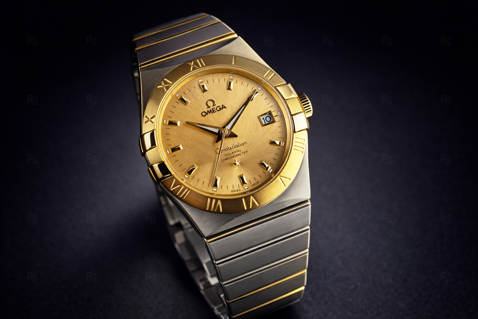 Omega Constellation Erkek Saati 36mm Altın Sarısı Kadran Two-Tone Kasa + Otomatik Hareke-radikalsaat-replikasaat-replika-saat