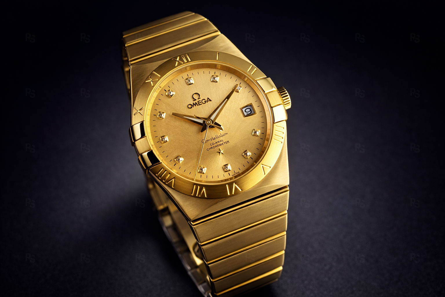 Omega Constellation Erkek Saati 41mm Şampanya Kadran 316L Çelik + Sarı Tonlu Kaplama