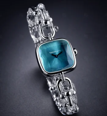Tiffany & Co. Atlas HardWear Kadın Saati 24mm Mavi Kadran Zincir Kordon