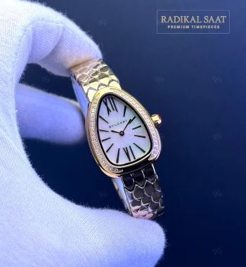 Bvlgari Serpenti Sarı Kasa Sedef Kadran Taşlı Kadın Saati