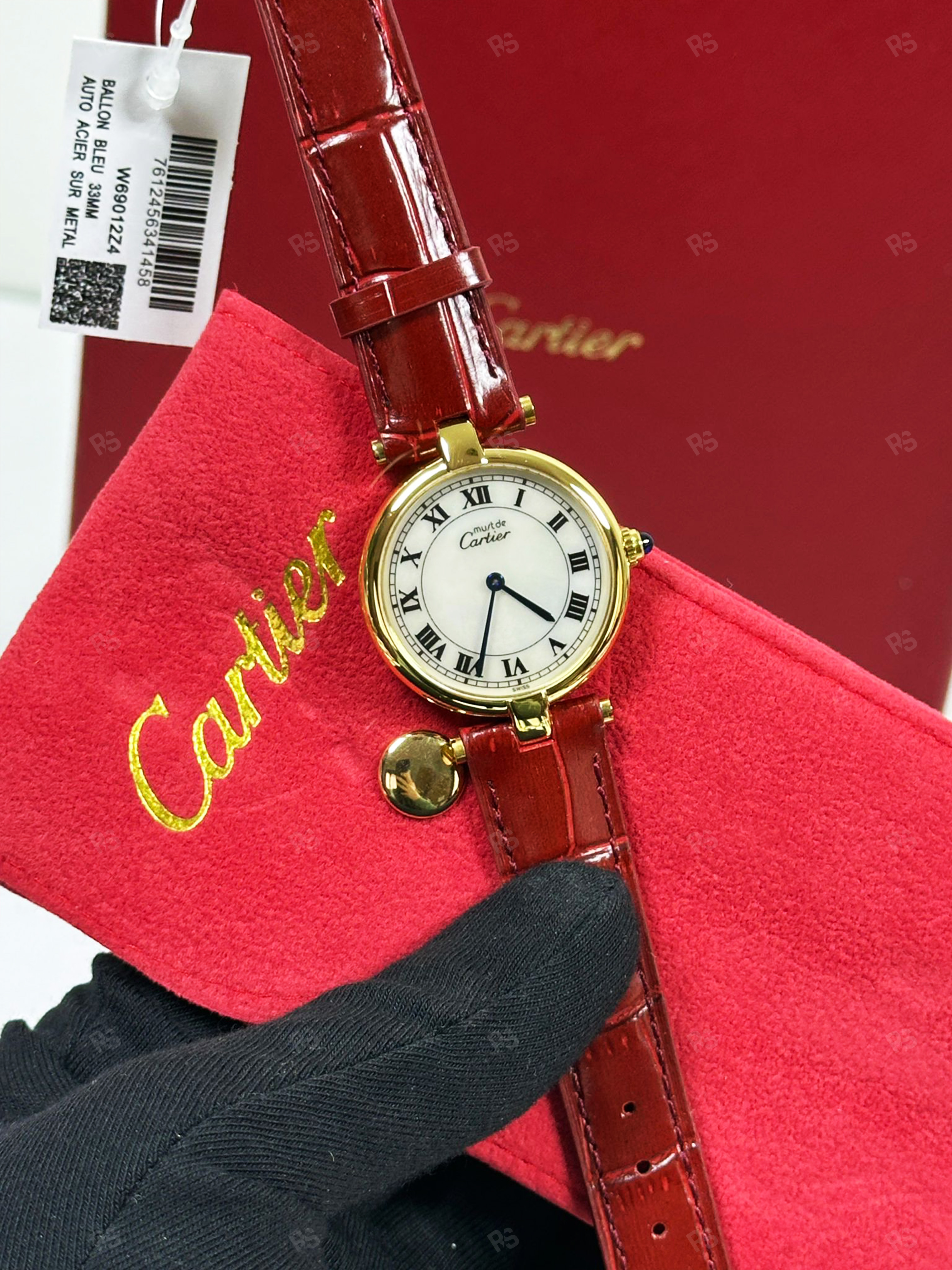 Cartier-Must-Vendôme-Beyaz-Kadran-Kırmızı-Kordon-Kadın-Saati-replikasaat-radikalsaat-replika-saat