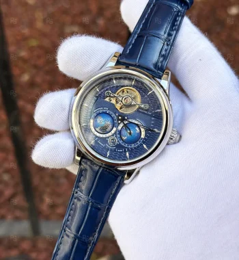 Montblanc Villeret Tourbillon Night Sky 47mm Gümüş Kasa Mavi Deri Erkek Saati