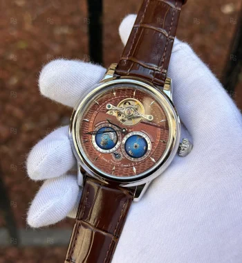 Montblanc Villeret Tourbillon Night Sky 47mm Gümüş Kasa Kahverengi Deri Erkek Saati