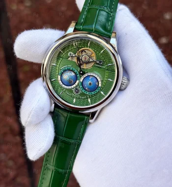 Montblanc Villeret Tourbillon Night Sky 47mm Gümüş Kasa Yeşil Deri Erkek Saati