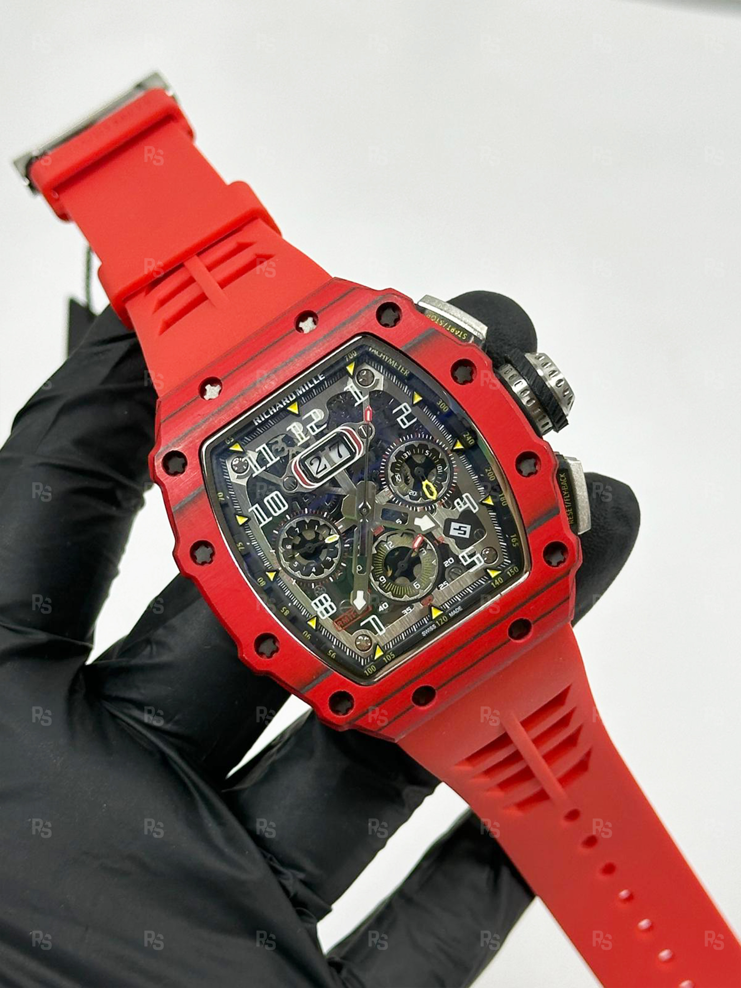 Richard-Mille-RM11-03-Kırmızı-Erkek-Saati-45mm-karbon-kasa-replikasaat-replika-saat-radikalsaat