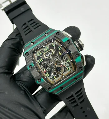 Richard Mille RM11-03 Erkek Saati 45mm Yeşil Karbon Desenli Kasa