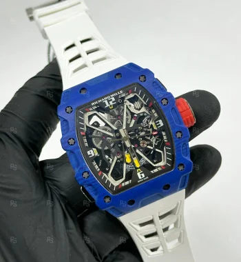 Richard Mille RM35-03 Erkek Saati 45mm Mavi Karbon Desenli Kasa