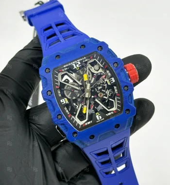 Richard Mille RM35-03 Erkek Saati 45mm Mavi Karbon Kasa | Mavi Silikon Kordon