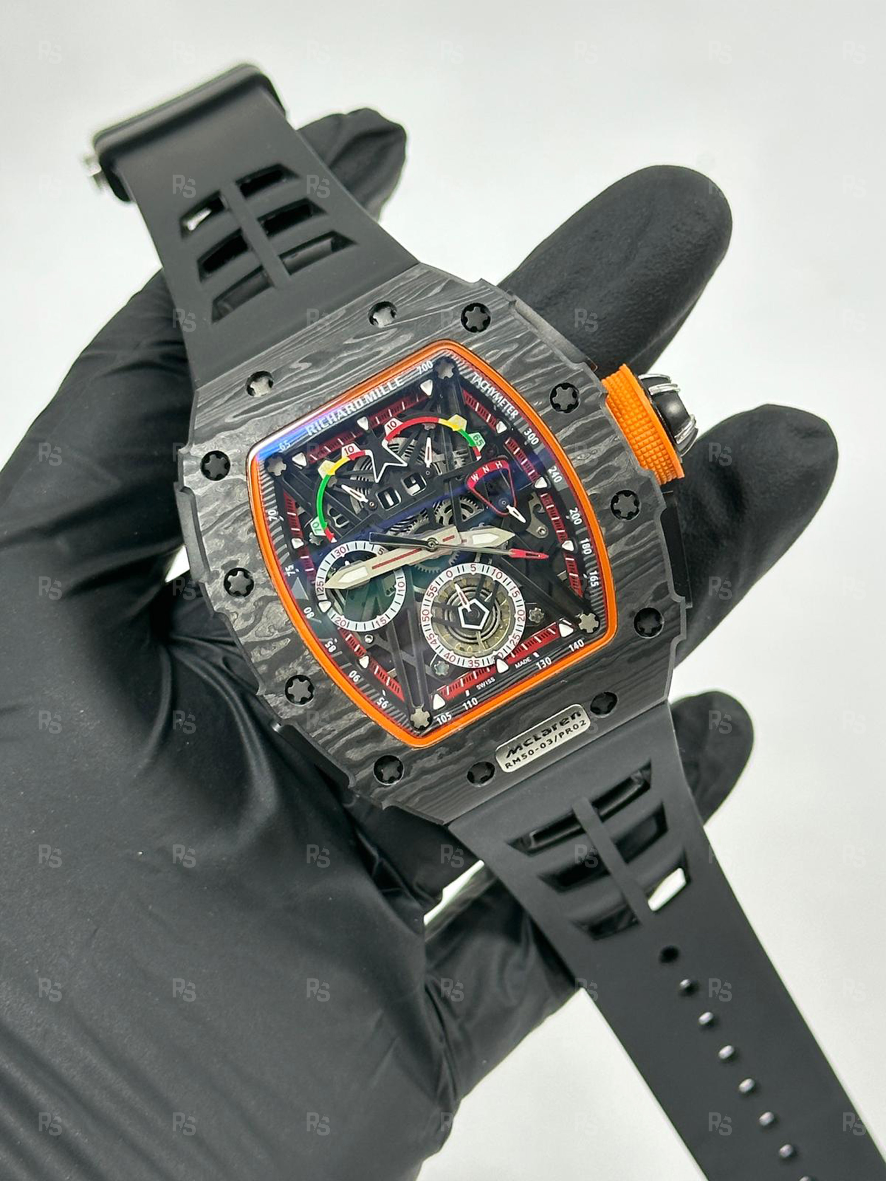 Richard-Mille-RM50-03-McLaren-turuncu-Erkek-Saati-45mm-karbon-kasa-replikasaat-replika-saat-radikalsaat