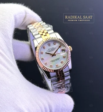 Rolex Datejust Kadın 31mm Sedef Kadran Silver-Rose Jubile Kordon