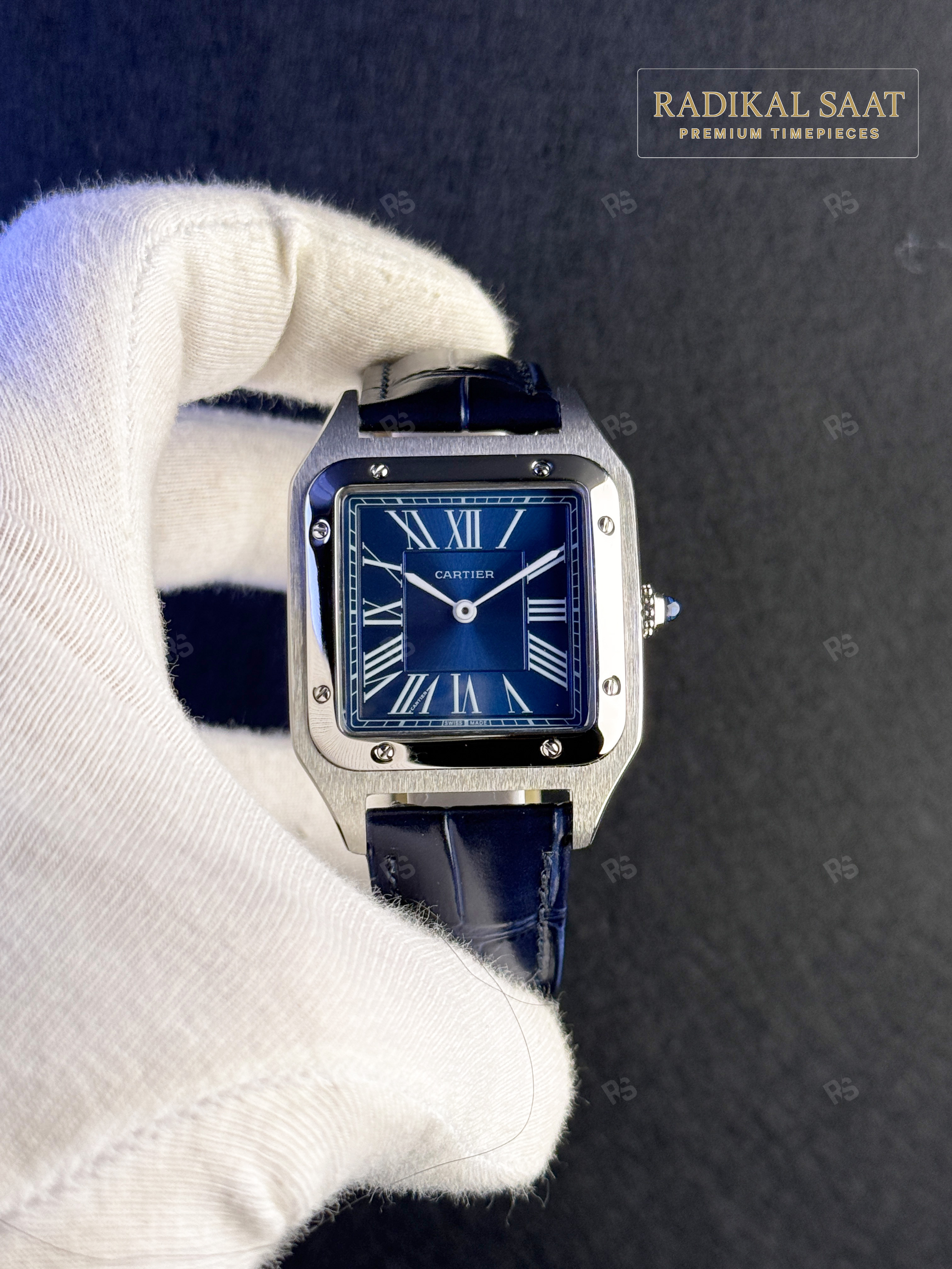 Cartier-Santos-Çelik-Kasa-Mavi-Kadran-Deri-Kordon-Otomatik-Erkek-Saati-replikasaat-replika-saat (3)