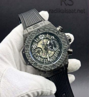 Hublot Big Bang Carbon Fiber Kasa Kronograf Quartz Erkek Saati