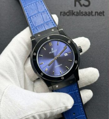 Hublot Classic Fusion Siyah Kasa Mavi Kadran Mavi Deri Kordon Otomatik Erkek Saati
