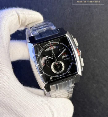 TAG Heuer Monaco LS Çelik Kasa Siyah Kadran Kronograf Quartz Erkek Saati