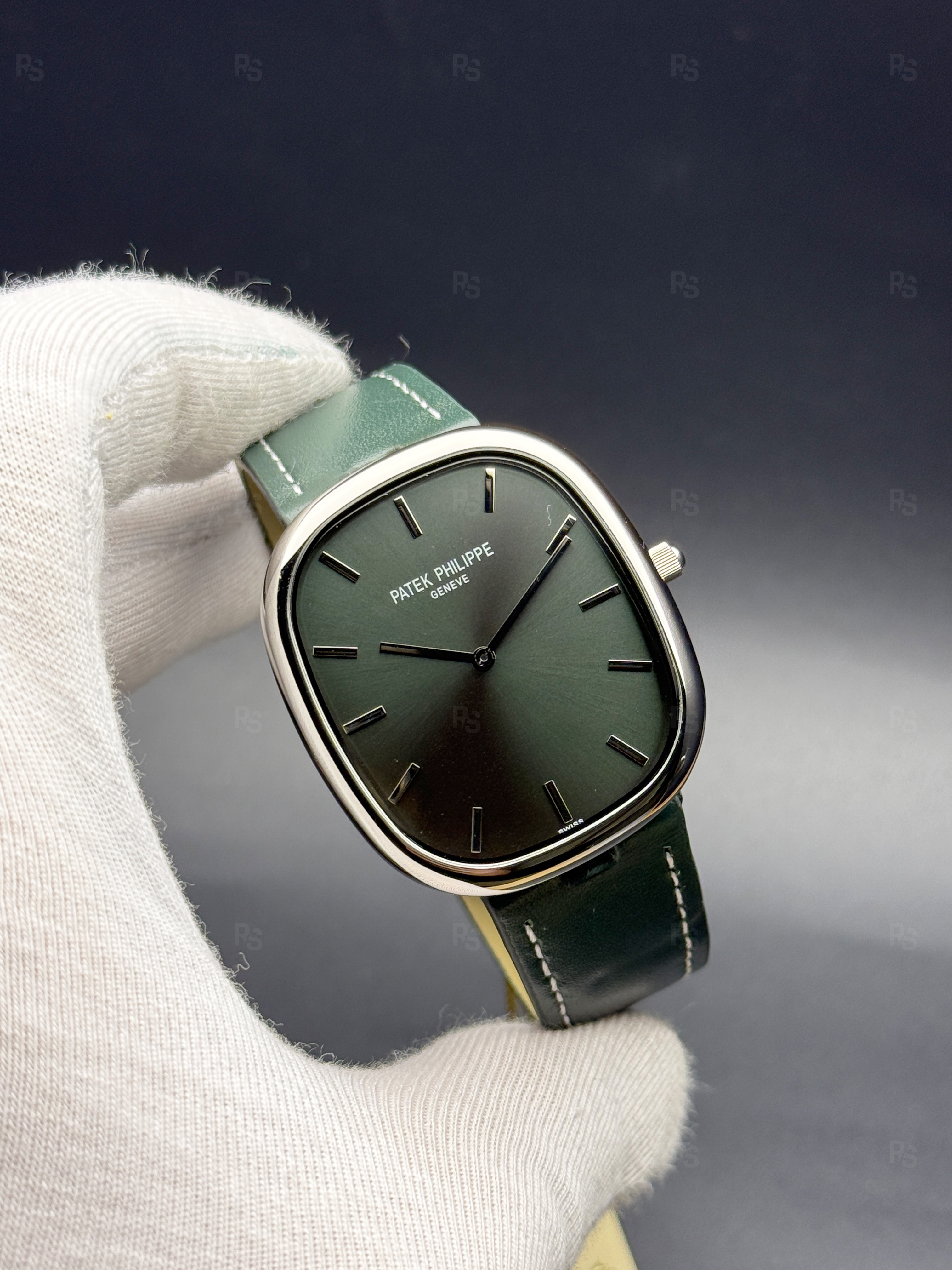 Patek-Philippe-Ellipse-Quartz-yeşil-kadran-erkek-saati-replikasaat-replika-saat (1)