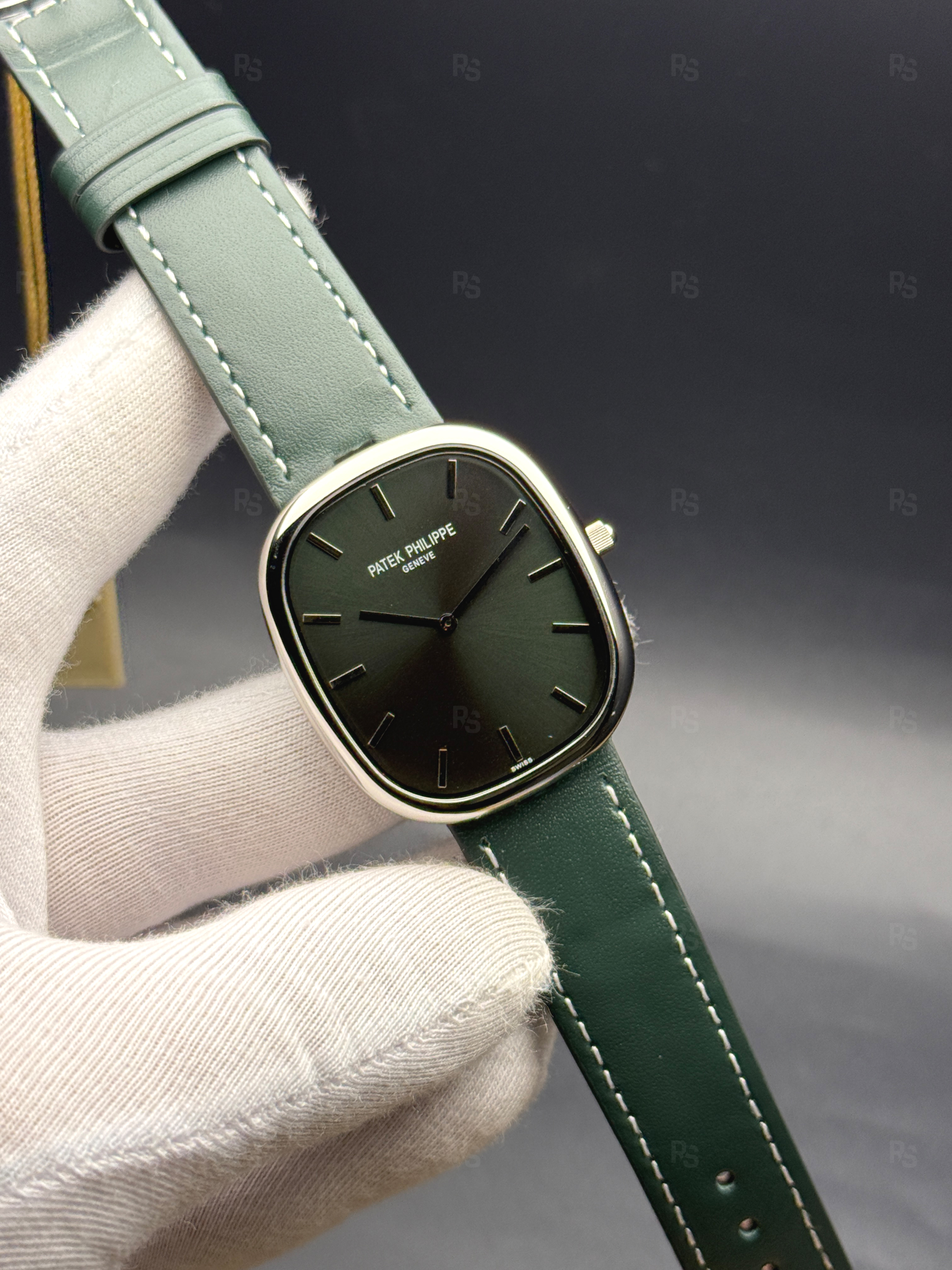Patek-Philippe-Ellipse-Quartz-yeşil-kadran-erkek-saati-replikasaat-replika-saat (2)