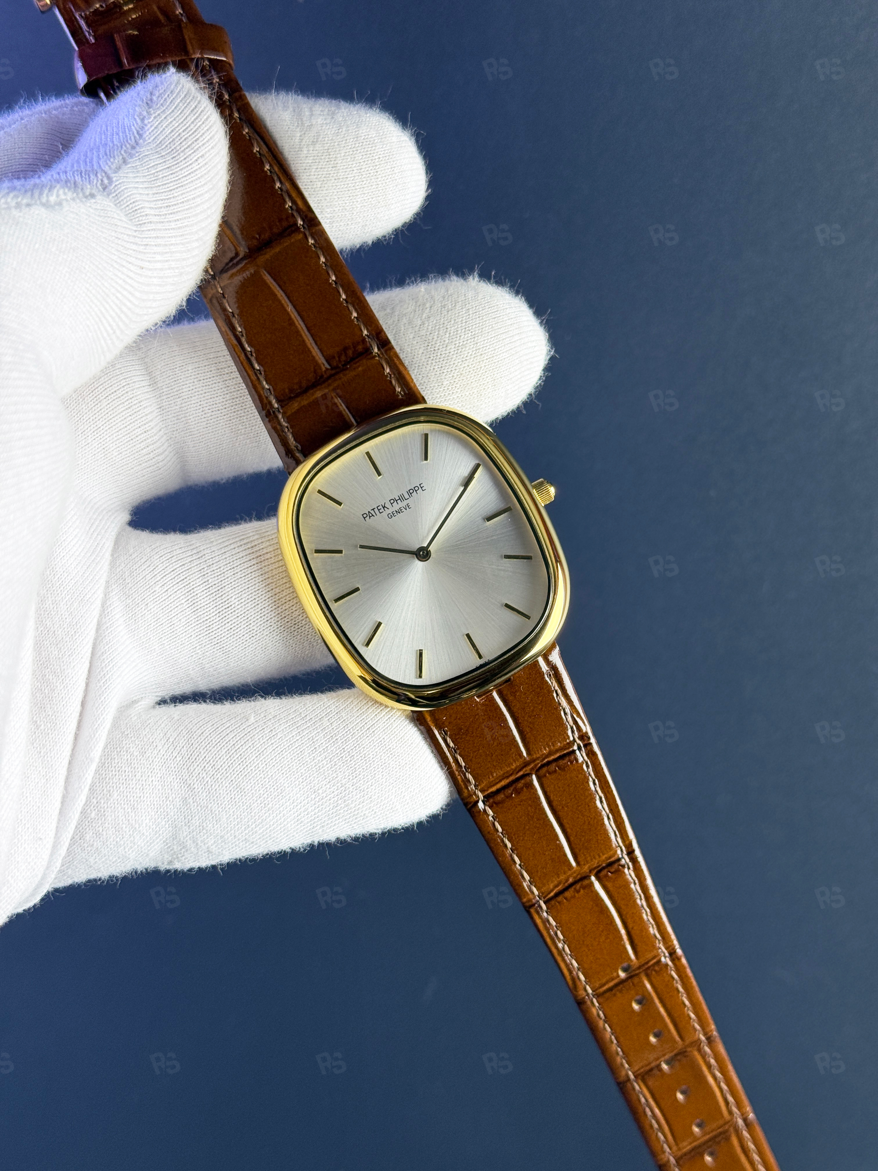 Patek-Philippe-Ellipse-38mm-Quartz-silver-Kadran-kahverengi-kordon-replikasaat-radikalsaat (1)