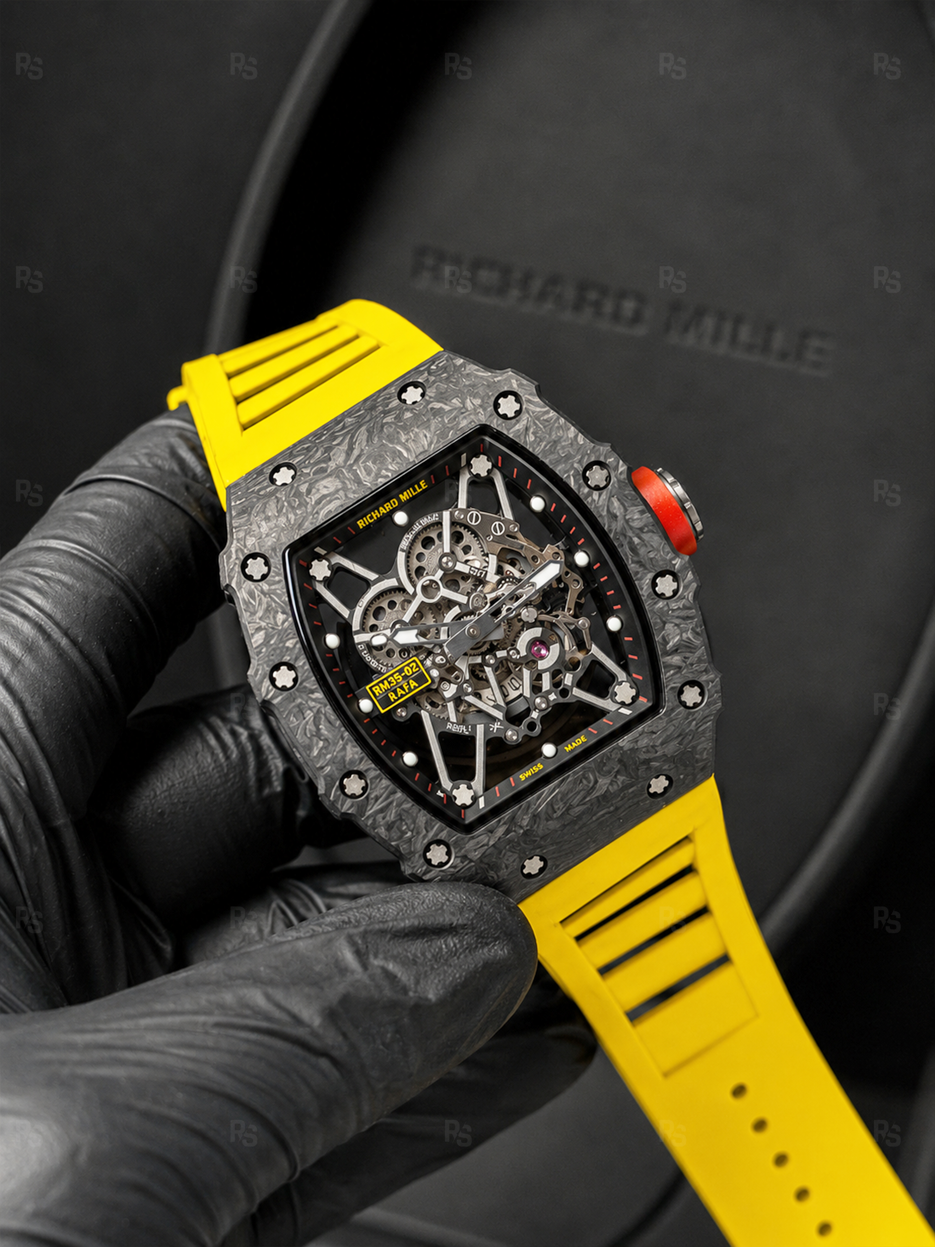 Richard-Mille-RM-35-02-Nadal-Karbon-Kasa-İskelet-Kadran-Otomatik-Erkek-Saati-replika-saat-replikasaat-radikalsaat-sarı-kordon