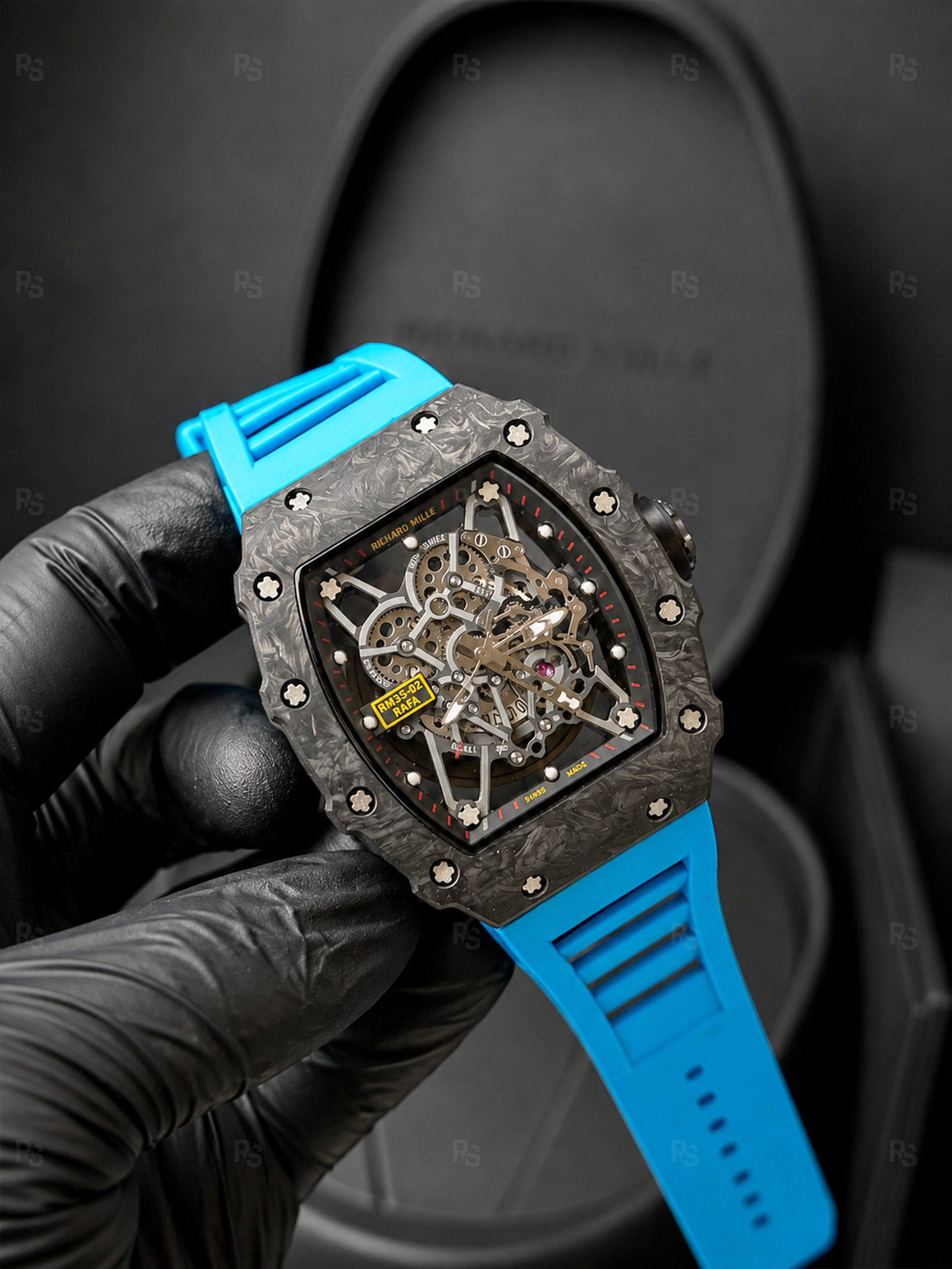 Richard-Mille-RM-35-02-Nadal-Karbon-Kasa-İskelet-Kadran-Otomatik-Erkek-Saati-replika-saat-replikasaat-radikalsaat-turkuaz
