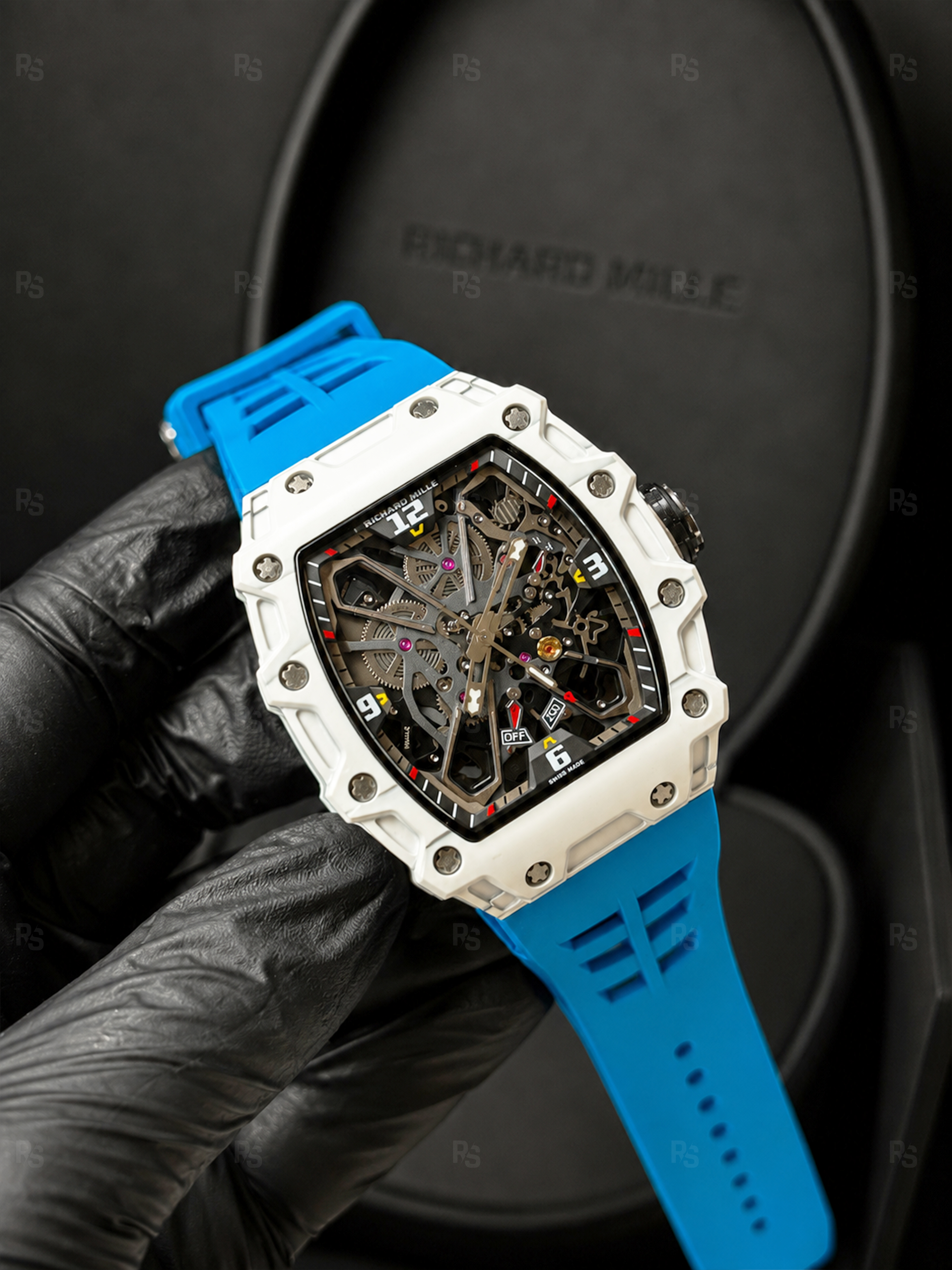 Richard-Mille-RM-35-03-Nadal-beyaz-Karbon-Kasa-İskelet-Kadran-Otomatik-Erkek-Saati-replika-saat-replikasaat-radikalsaat