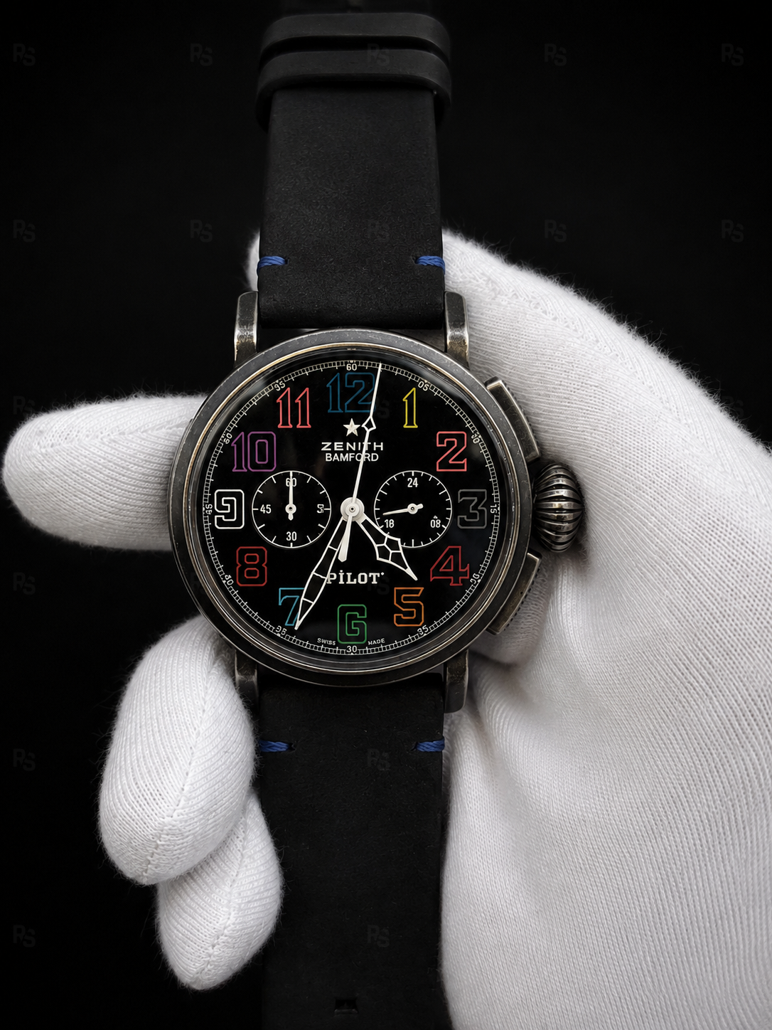 Zenith-Pilot-Type-20-45mm-Bamford-Erkek Saati-renkli-Kadran-repliklasaat-repllika-saat-radikallsaat