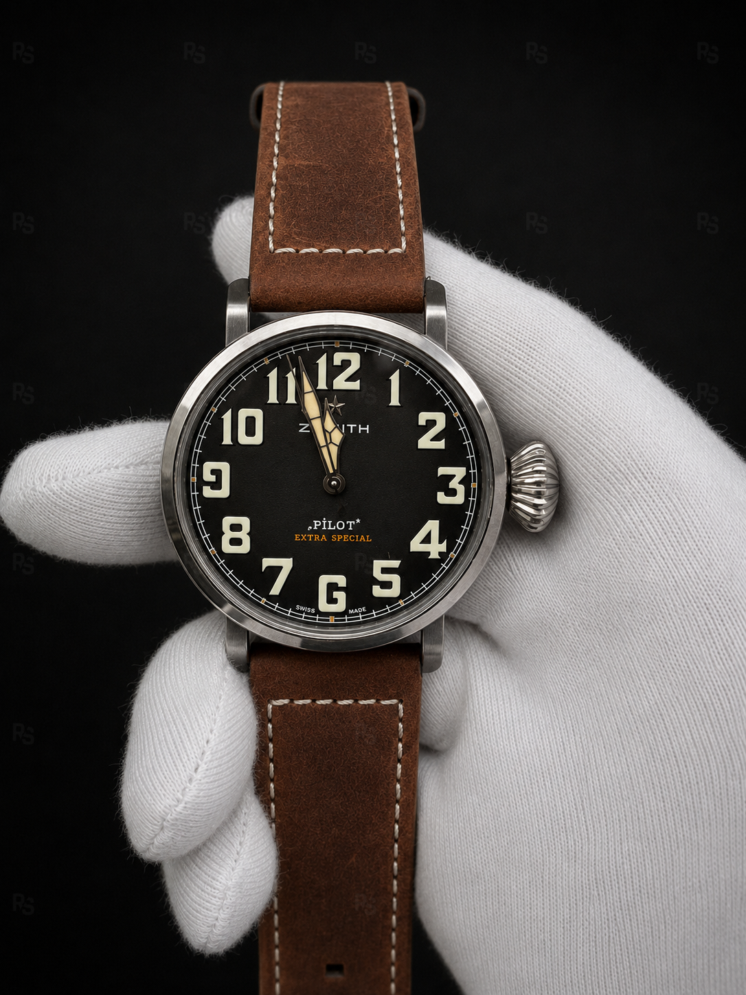 Zenith-Pilot-Type-20-45mm-extra-special-Erkek Saati-siyah-Kadran-repliklasaat-repllika-saat-radikallsaat
